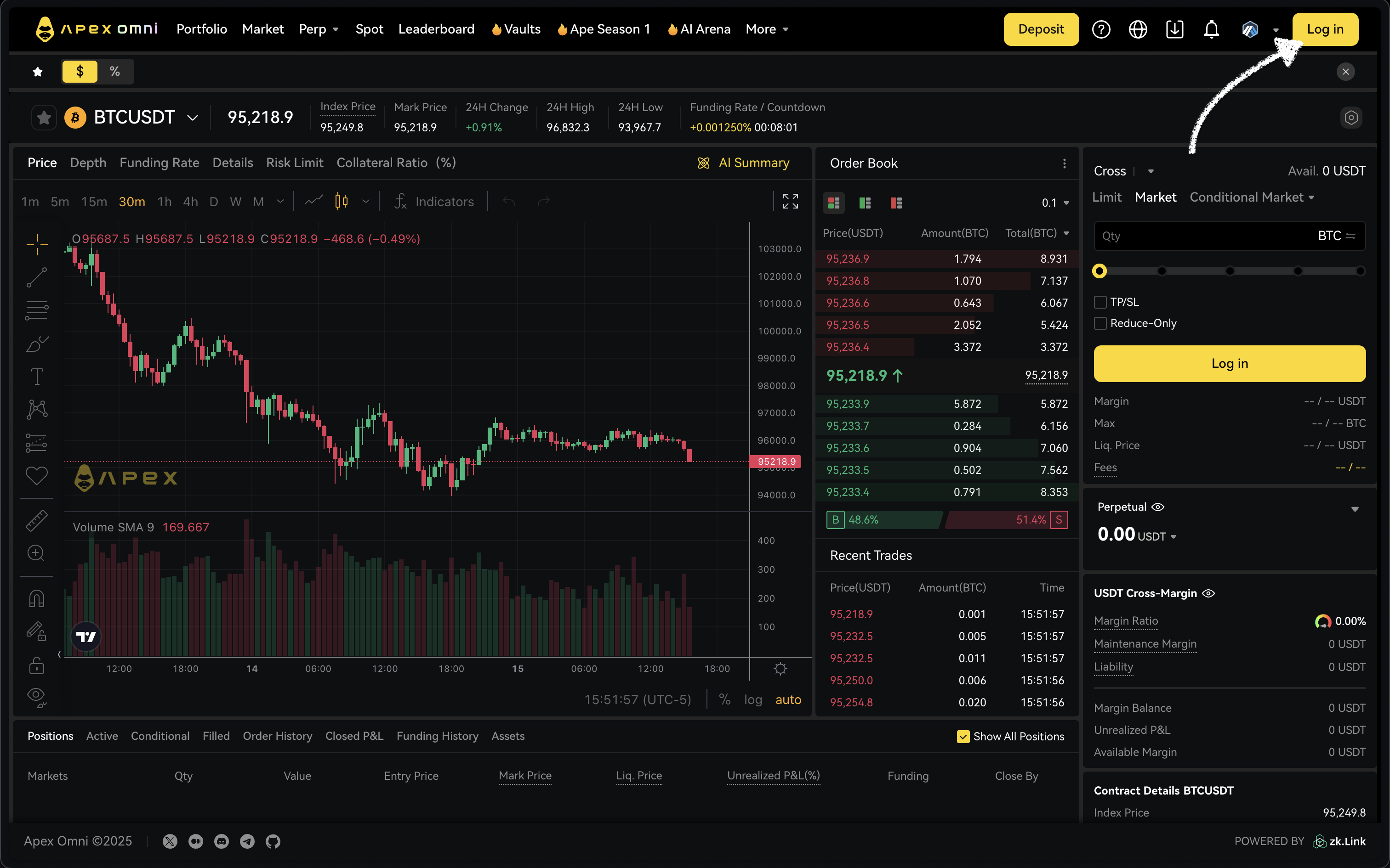 Apex - connect wallet