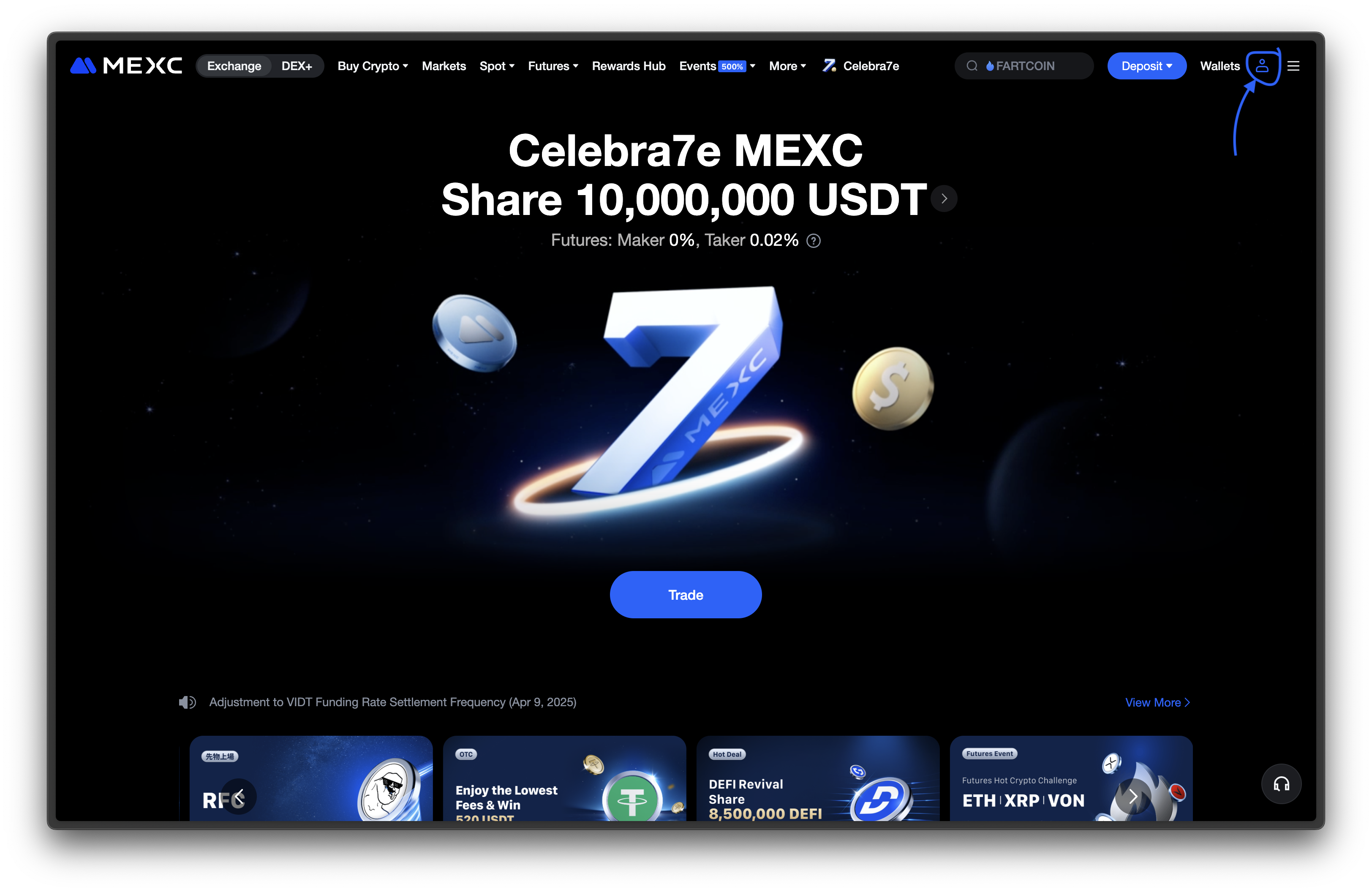 mexc - Navigate to your profile